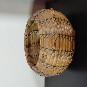 Vintage Handwoven Pine Needle Basket